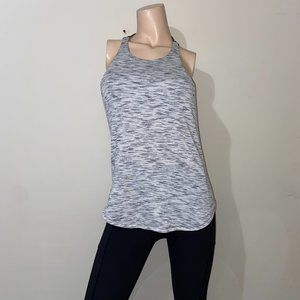 Lululemon White & Black Space Dye Raise The Barre Tank - Size 6